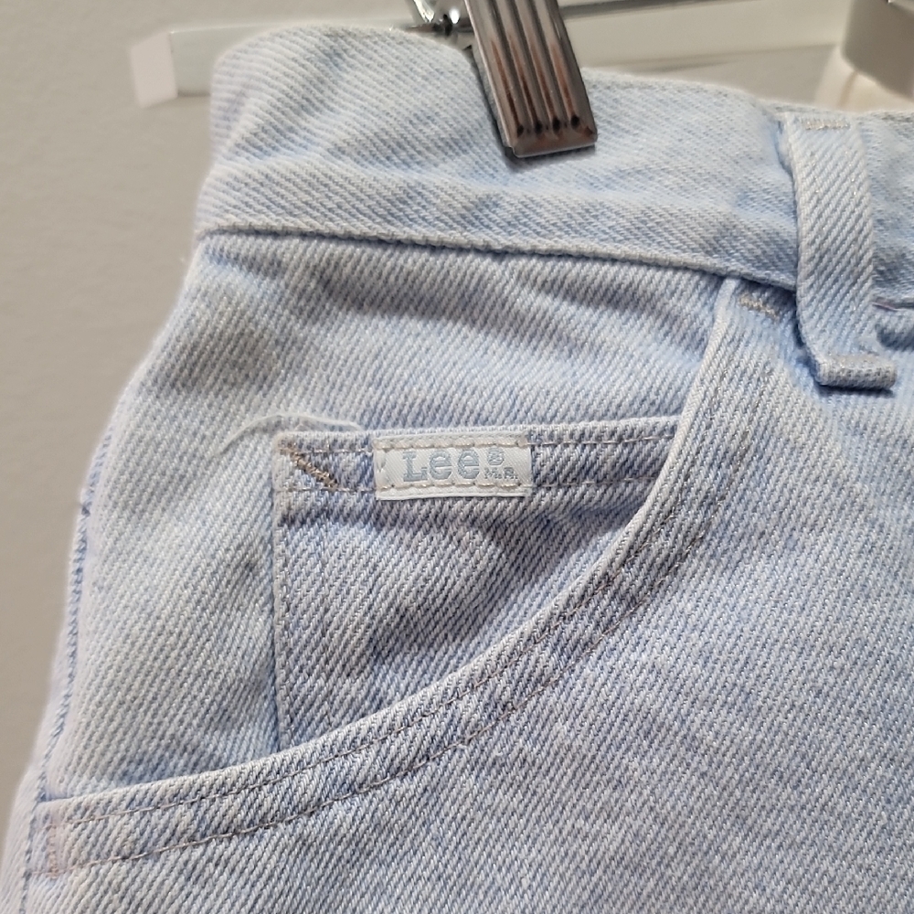 Lee 18Med Light Blue Summer High-rise Vintage Staple 90's Modern Mom Jean Shorts - Picture 4 of 14